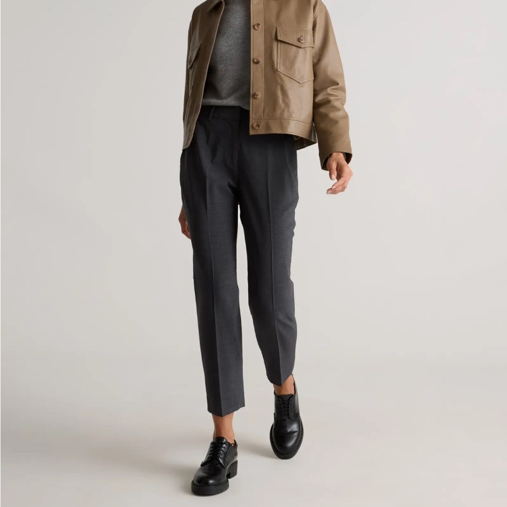 Charcoal Gray Dress Pants with Tailored Trousers and Ankle Length